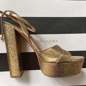 Aquazzura metallic heal